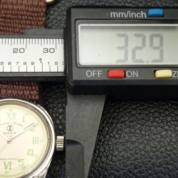 Vintage 1970 Favre Leuba Manual Mens Silver Watch W/Nato Strap - Picture 6 of 7